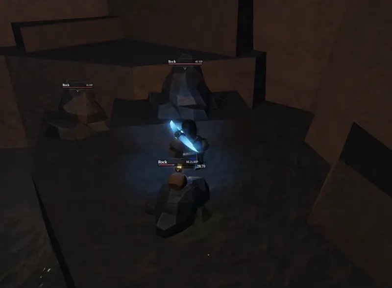 Gathering ores in The Forge